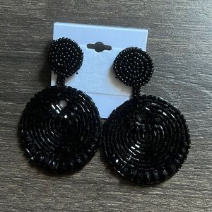 Seedbead Large Round Disk Earring